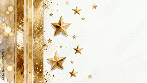 Gold Line Dreams Golden Stripes & Stars Abstract isolated watercolor vector illustration svg