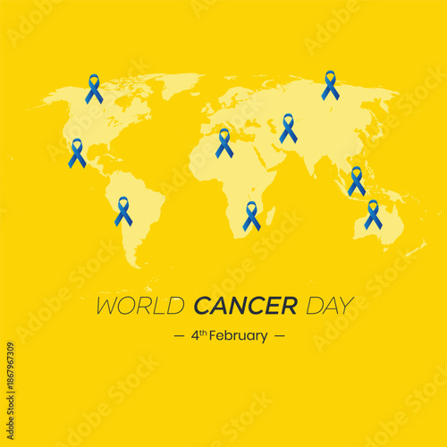 World Cancer Day Concept, February 4th: Closing the Treatment Gap. Poster or Banner Background for World Cancer Day, February 4th.