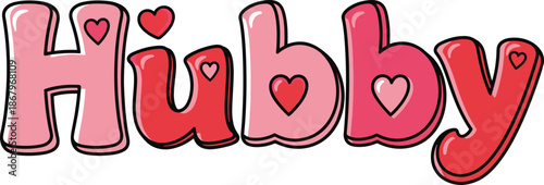 Hubby Word with Hearts