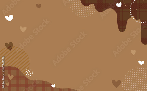 チョコレートカラーのバレンタインハート背景イラスト素材