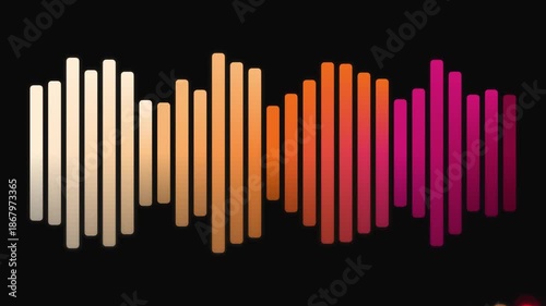 Glowing Equalizer Audio Bars Animation Pattern for Music Visualizers