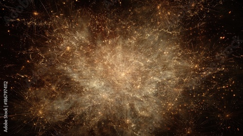 Stunning Cosmic Explosion with Bright Stars and Glowing Gas Clouds