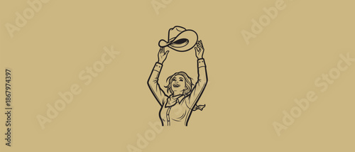 Bold black and white portrait of a woman with hand on her head