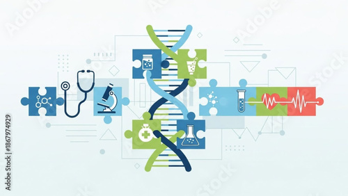 Rare Disease Research and Medical Science Illustration