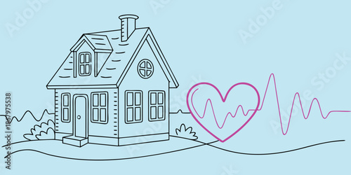 House with heart rate monitor home health