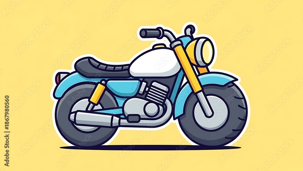Obraz premium Vintage motorcycle on yellow background.