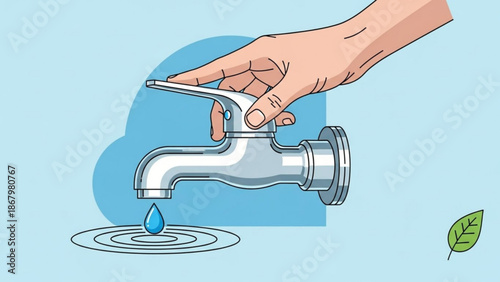 Conserve water with a single drop from a faucet