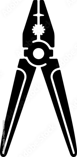 Multi tool pliers hand tool silhouette vector illustration