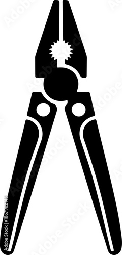Multi tool pliers hand tool silhouette vector illustration