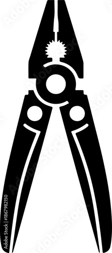 Multi tool pliers hand tool silhouette vector illustration