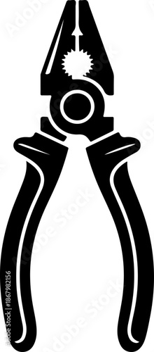 Multi tool pliers hand tool silhouette vector illustration