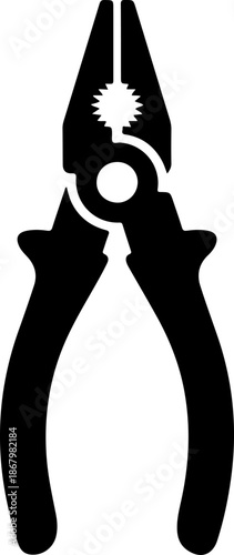 Multi tool pliers hand tool silhouette vector illustration