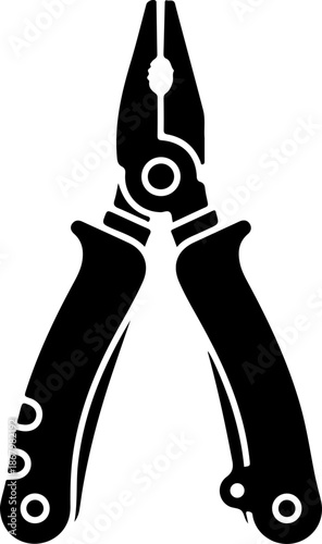Multi tool pliers hand tool silhouette vector illustration