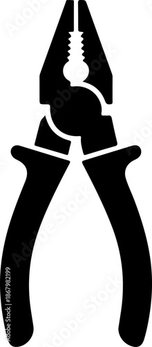 Multi tool pliers hand tool silhouette vector illustration