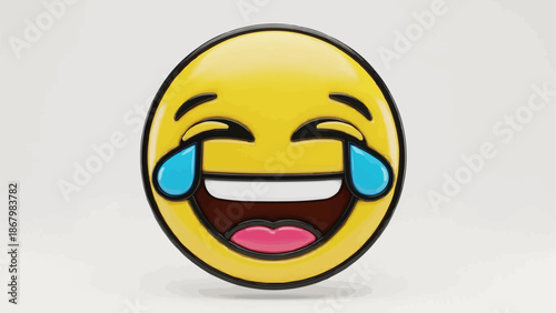 Laughing Emoji Face With Tears of Joy Icon.