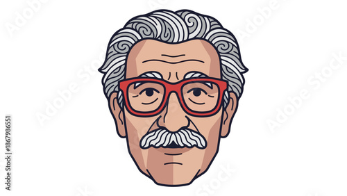 Portrait of an elderly man with glasses focused on his face and expression.