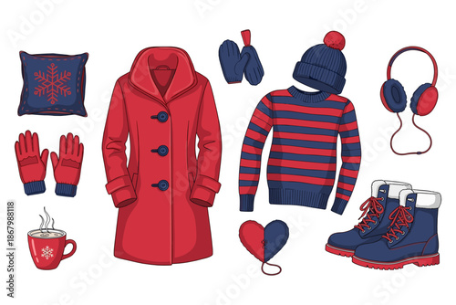 Winter warmth collection Vector