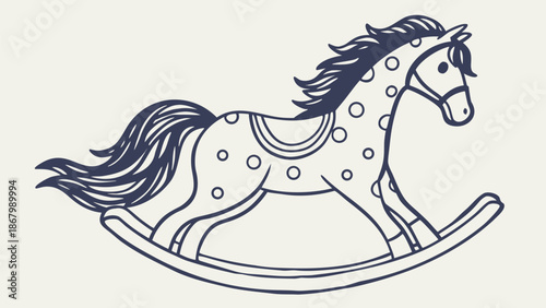 Vintage rocking horse toy for nursery decor and children's play