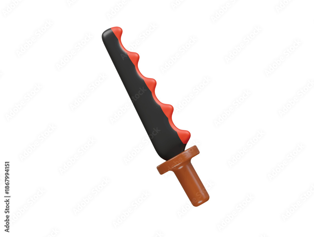 Obraz premium dragon knife icon 3d illustration render
