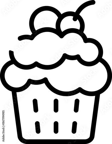 Rounded  Stroke Cupcakes Icon