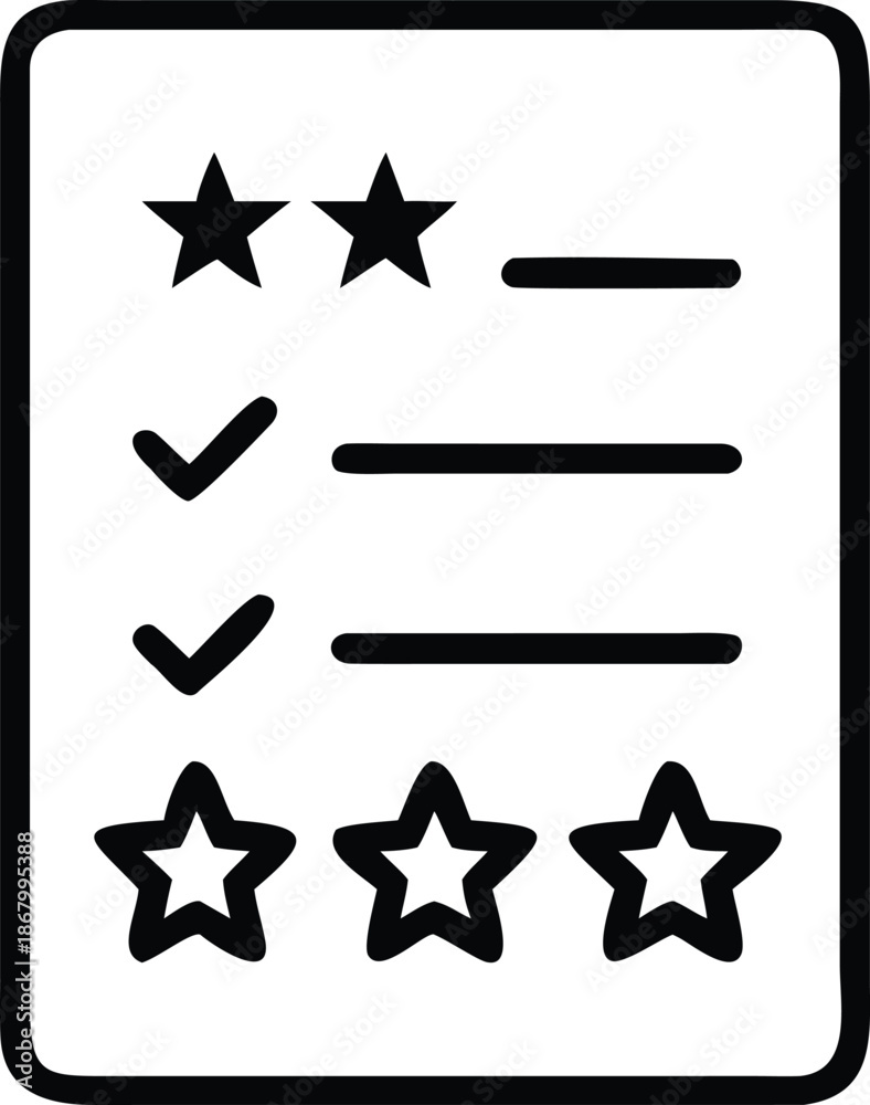 Obraz premium Survey Form with Rating Stars Feedback Icon