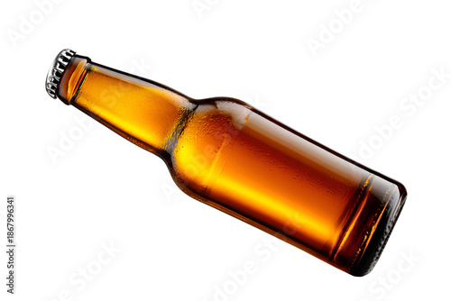 Alcohol and Beer Bottles with Glasses Isolated on White Background