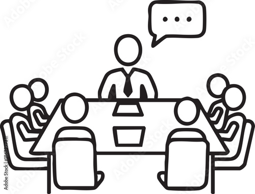 People Sitting Around Table Discussion Meeting