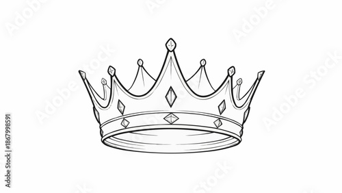 Hand drawn sketch of a royal crown with jewels.
