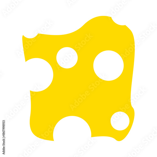 Cheese Slice Flat Illustration