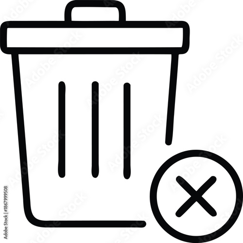 Delete Trash Bin Outline Icon Remove Document