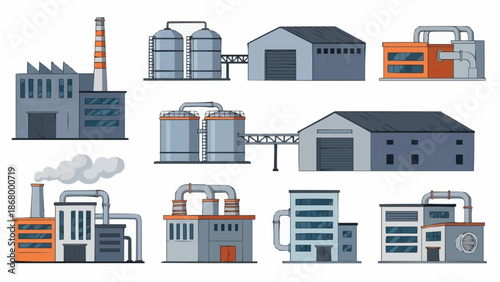 Collection of Industrial Factory Buildings and Structures.