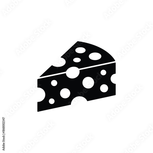 Black and white illustration of a wedge of cheddar cheese