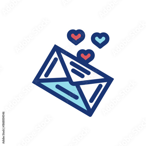 Love letter with hearts