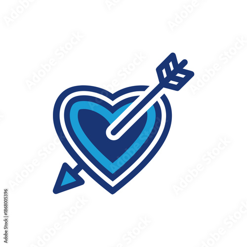 Blue heart with arrow