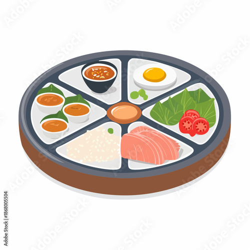 Delicious and Healthy Meal Platter with Fresh Ingredients - Perfect for a Balanced Diet