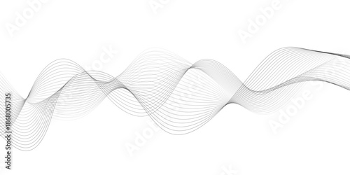 gray wave curve lines banner background design. Digital frequency track equalizer. Stylized line art background. modern soft luxury texture with smooth and clean vector subtle background illustration