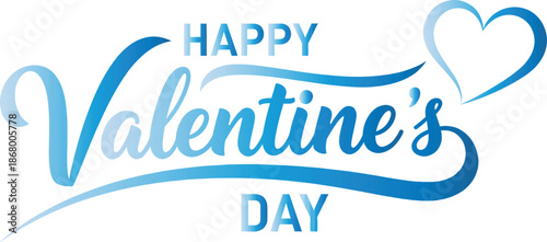 Happy valentines day greeting card with blue heart