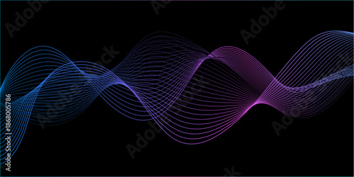 blue purple wave curve lines banner background .Digital frequency track equalizer. Stylized line art background. modern soft luxury texture with smooth and clean vector subtle background illustration