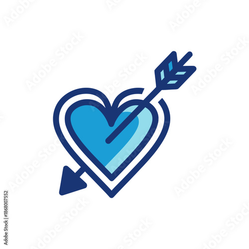 Blue heart with arrow
