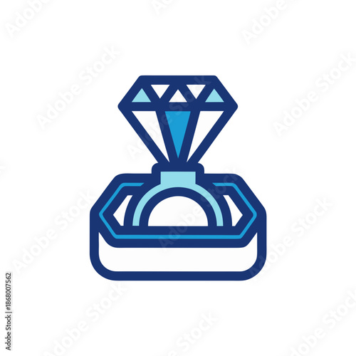 Blue diamond engagement ring