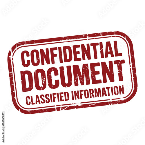 Confidential document classified information stamp or seal