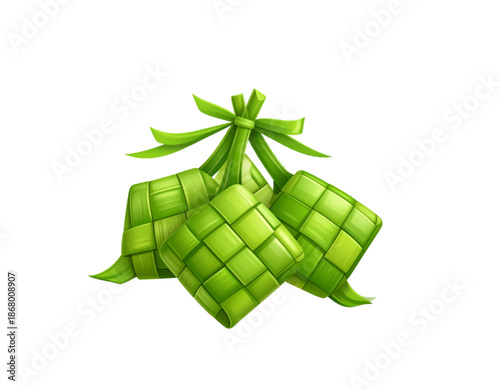 3D Vector Icon of Ketupat Rice Cakes for Islamic Festival