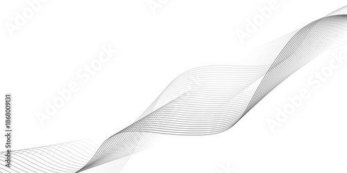 gray wave curve lines banner background design. Digital frequency track equalizer. Stylized line art background. modern soft luxury texture with smooth and clean vector subtle background illustration