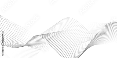 gray wave curve lines banner background design. Digital frequency track equalizer. Stylized line art background. modern soft luxury texture with smooth and clean vector subtle background illustration