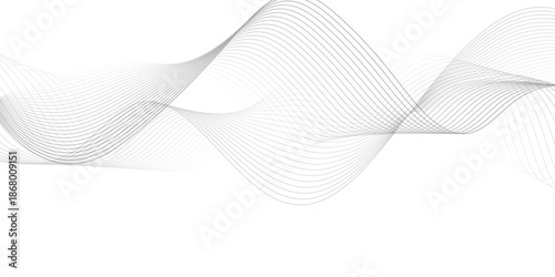 gray wave curve lines banner background design. Digital frequency track equalizer. Stylized line art background. modern soft luxury texture with smooth and clean vector subtle background illustration
