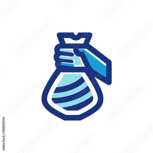 Blue water jug with spout