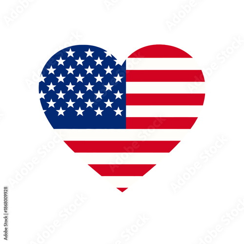Corazón con bandera de EE.UU