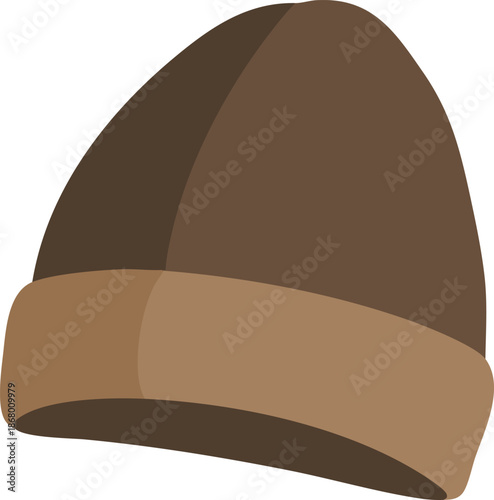 Brown knit beanie hat