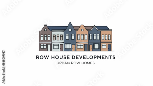 Row House Developments Urban Row Homes Illustration.