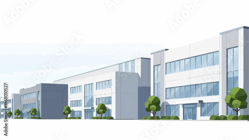 Modern Office Building Exterior Architecture Design.